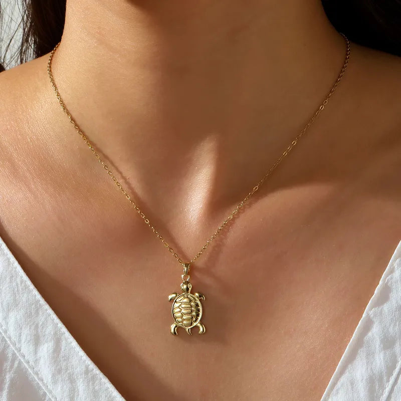 Gold Turtle Necklace