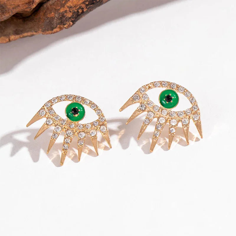 Evil Eye Gold Stud Earrings - F Jewellery Shop