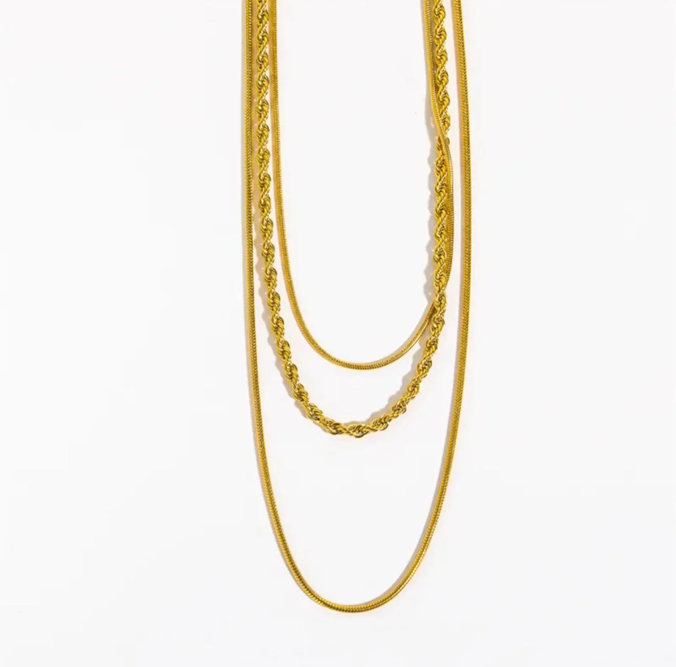 Layered Gold Chain Necklace Set - F Jewellery Shop