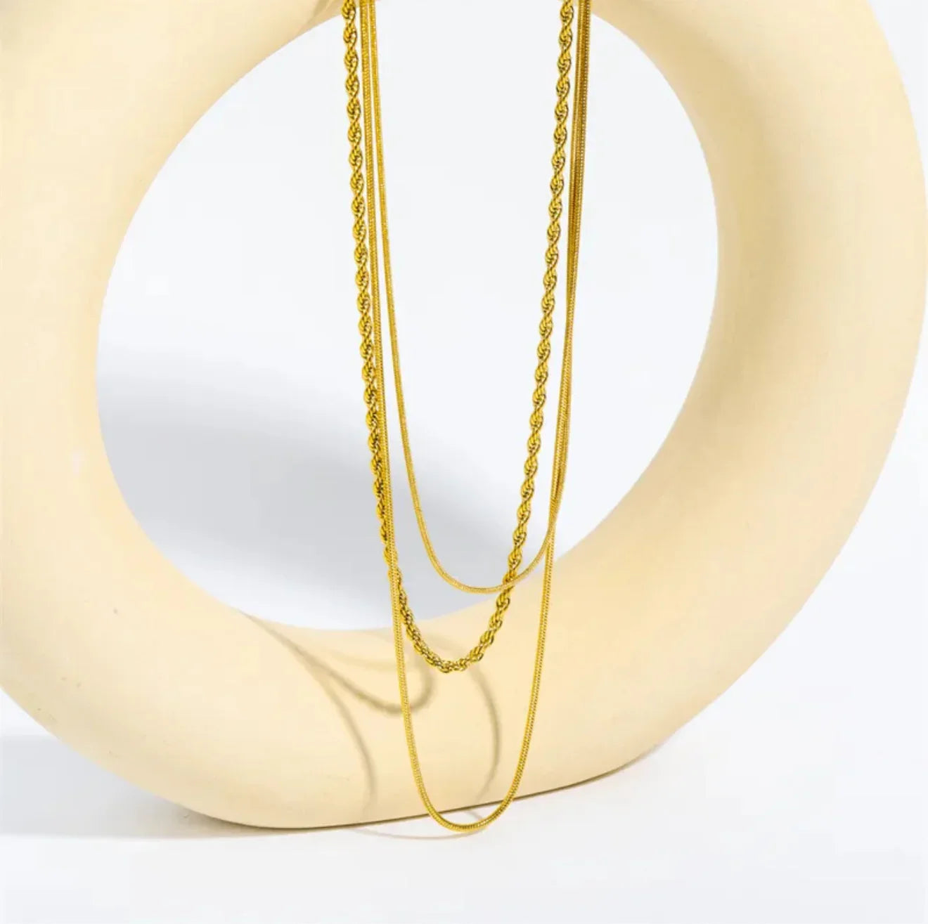 Layered Gold Chain Necklace Set - F Jewellery Shop