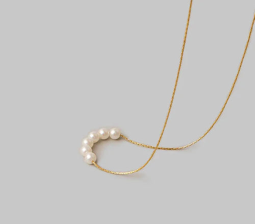 Elegant Gold-Plated Pearl Necklace - F Jewellery Shop