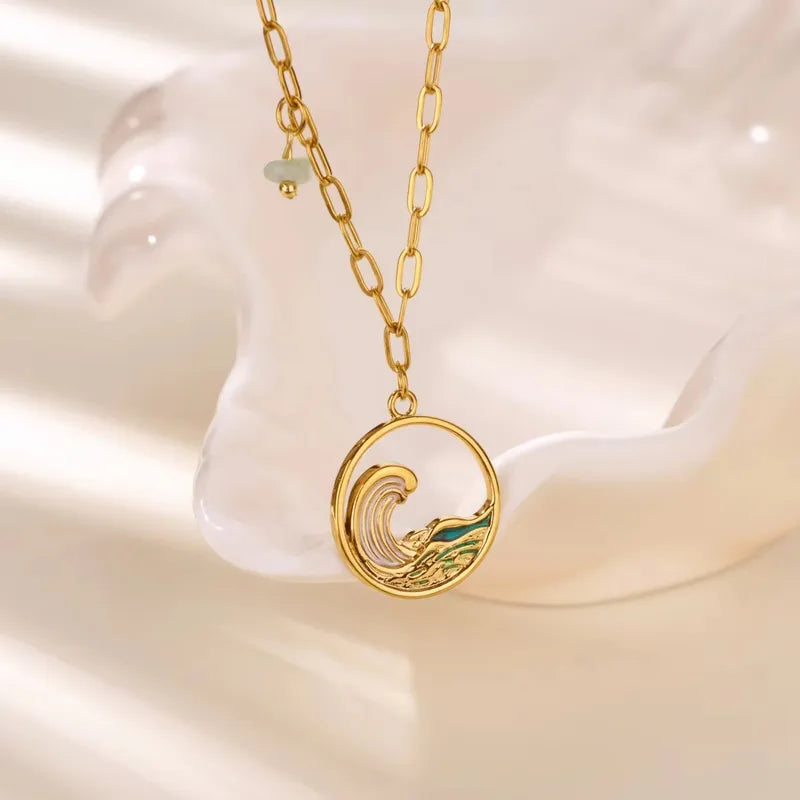 Ocean Wave Pendant Necklace