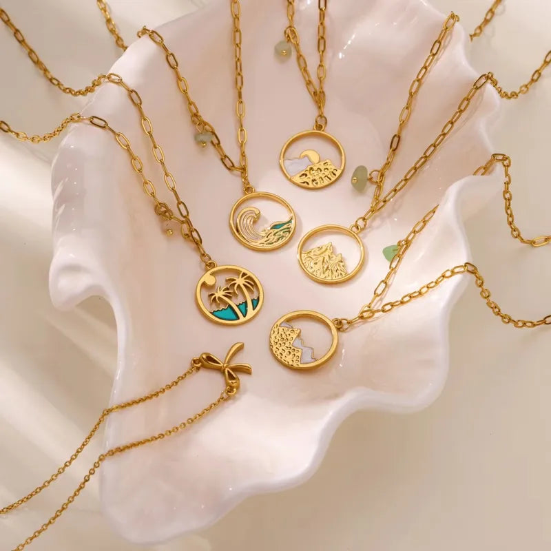 Ocean Wave Pendant Necklace
