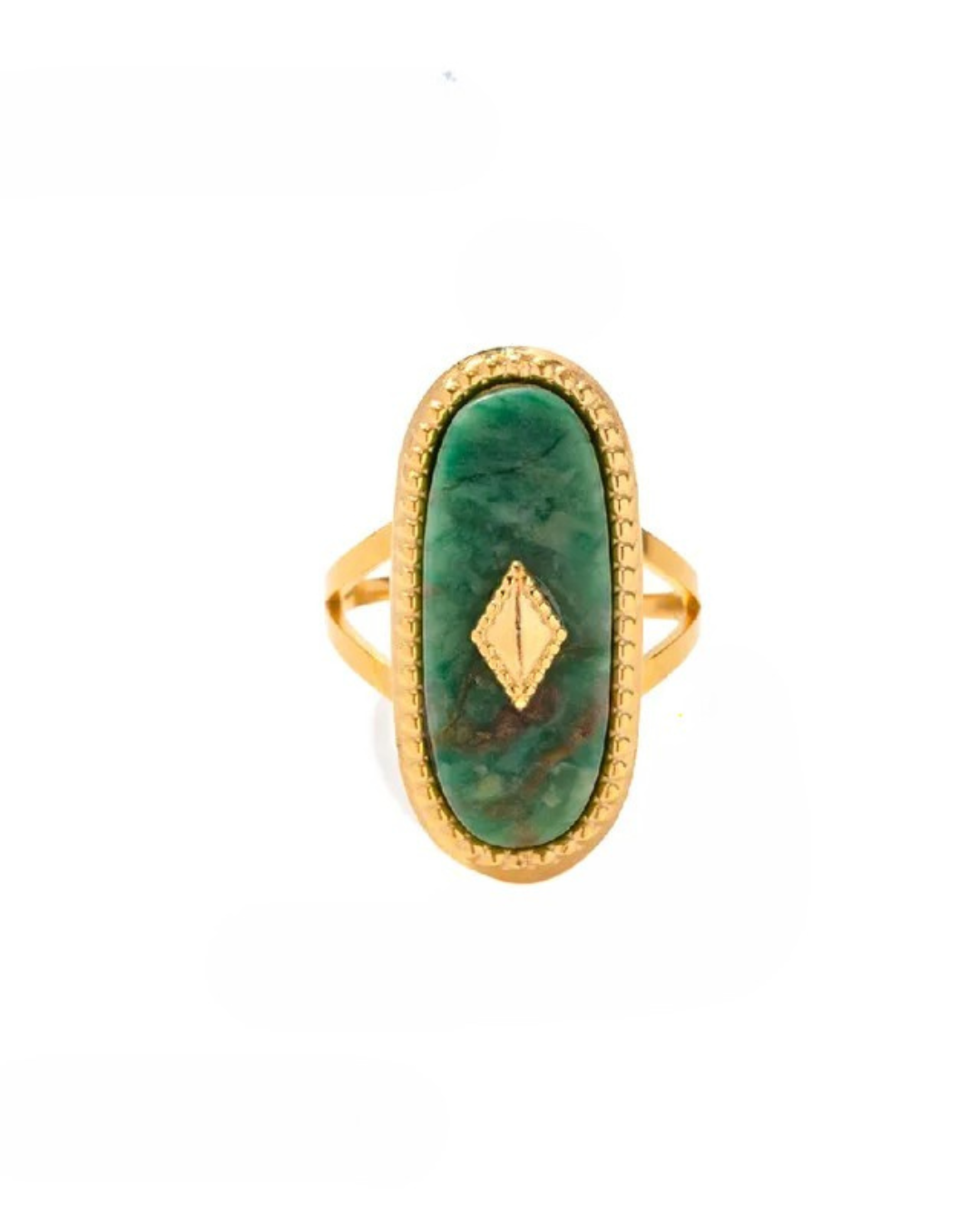 Oval Green Stone Ring